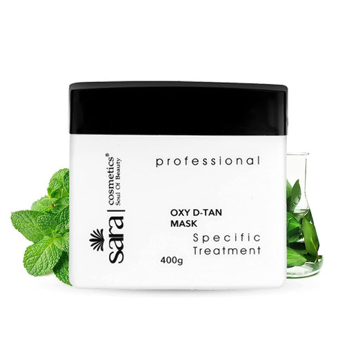 Sara Oxy D-Tan Face Mask Pack, 400gm + Oxy D-Tan Scrub, 175gm For Instant Tan removal & Blemish Prone skin | De-Tan For Women, Men | (Pack of 2)